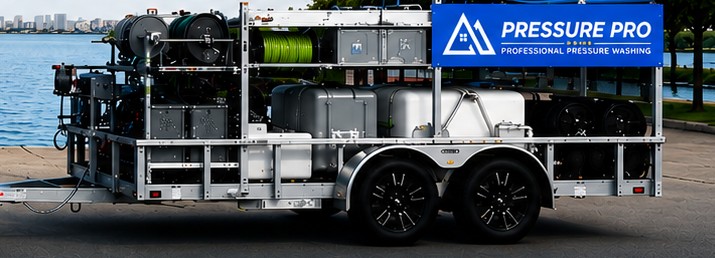 Pressure Pro pressure washing trailer with professional equipment